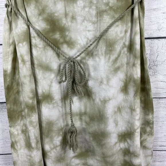 Kensie Women's Dusty Olive Combo Tie-Dye Rayon Dress Sz M - Picture 6 of 10